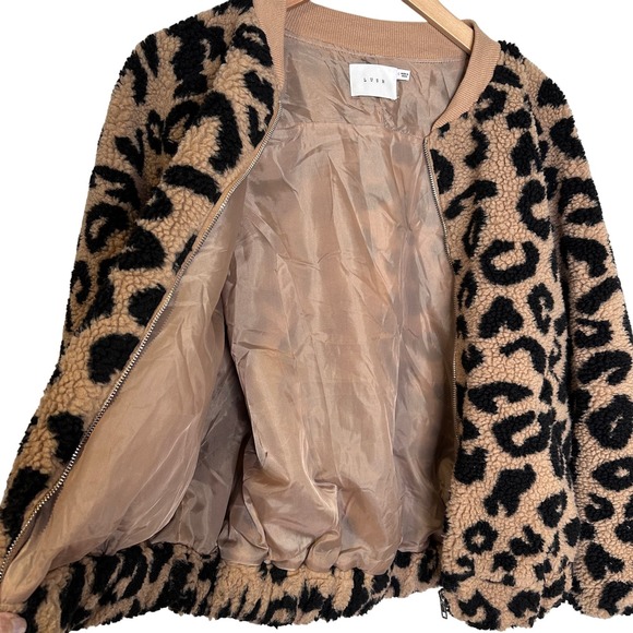 LUSH teddybear animal print leopard jacket size small - Picture 4 of 6